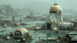 © MistoGraphy - A dystopian solar planet with a bleak landscape and remnants of war-torn structures