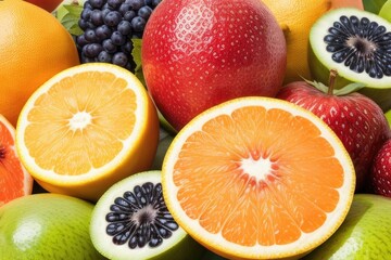 Fresh fruits background