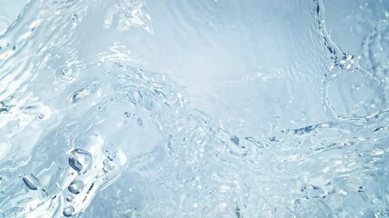 Wall Mural - super slow motion shot of pure water followed by camera splashing into surface at 1000fps.