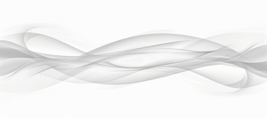 Abstract smooth gray wave curve motion lines on white background, Graphic design element.