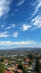 Canvas Print - A beautiful aerial view of a suburban neighborhood on a sunny day. AI.