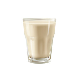 A glass of milk, isolated on transparent background.