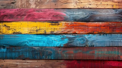 Wall Mural - multicolored wooden surface, background, wallpaper - generative ai