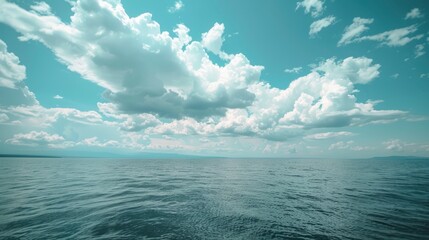 Wall Mural - a large body of water under a cloudy sky, background, wallpaper - generative ai