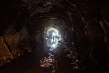 Wall Mural - Dark abandoned mine in backlight