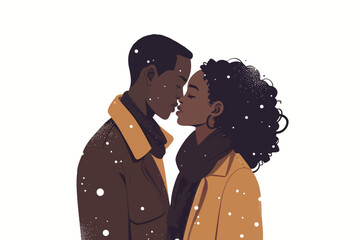 Poster - romantic black couple stock image isolated vector style