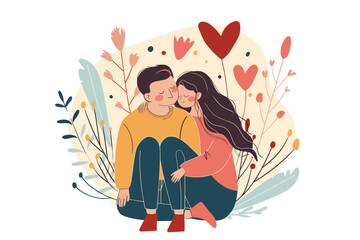 Wall Mural - romantic couple stock image isolated vector style