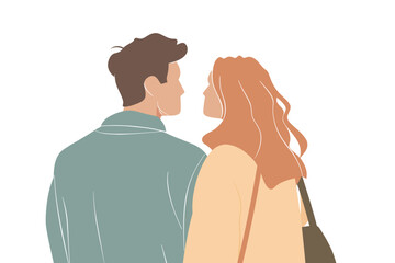 Sticker - romantic couple stock image isolated vector style