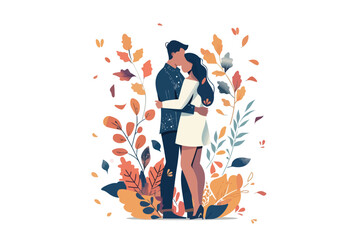 Wall Mural - romantic couple stock image isolated vector style