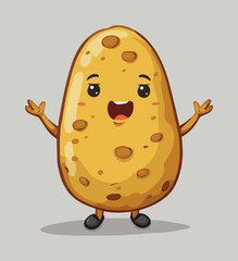 Canvas Print - Cute Cartoon Potato Vegetable Food Character