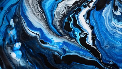 Wall Mural - abstract blue and black acrylic background texture