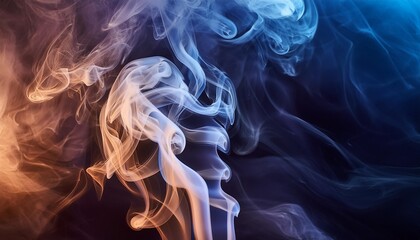 Wall Mural - soft clouds of colorful smoke dark abstract backgound