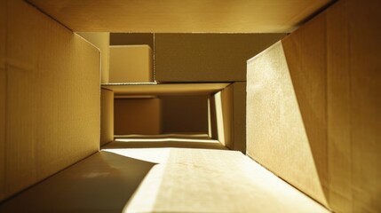 Wall Mural - A simple cardboard box sitting on a floor