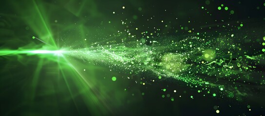 Canvas Print - Abstract Green Laser Beam Light Effect