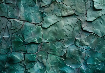 Sticker - Cracked Green Stone Wall Texture Background