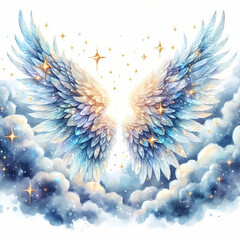 Wall Mural - background with angel wings