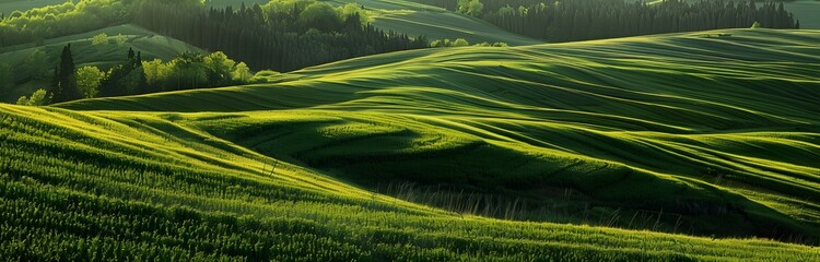 Sticker - Rolling Green Hills with Sunlit Shadows