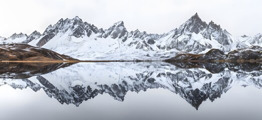 Poster - Panoramic Alps Reflection in Still Water, France