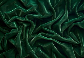 Poster - Elegant Emerald Green Velvet Fabric Texture