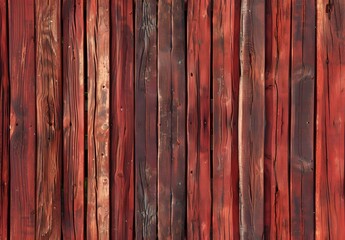 Wall Mural - Red Wooden Plank Seamless Texture Background