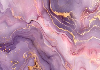 Poster - Abstract Liquid Marble Texture Dusty Rose Lavender Gold