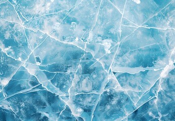 Canvas Print - Abstract Ice Texture Background with Cracks