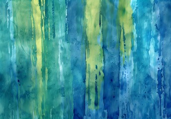 Sticker - Abstract Watercolor Background With Blue And Green Stripes