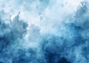 Wall Mural - Abstract Blue Watercolor Background With Grunge Texture