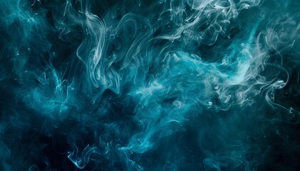 Sticker - Abstract Blue Teal Smoke Swirls Cinematic