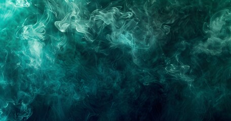 Wall Mural - Abstract Green and Cyan Smoke Background