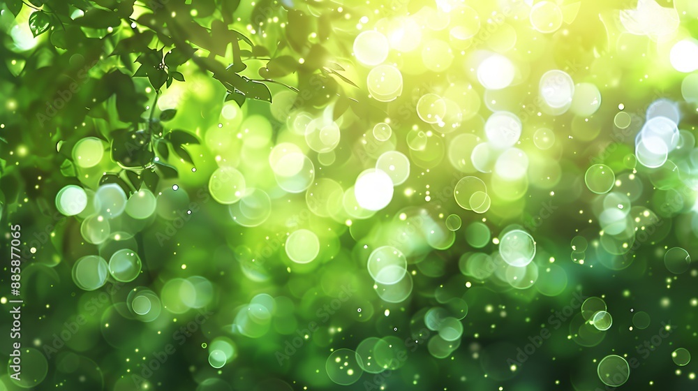 Abstract Green Bokeh Background with Light Effect Stock Photo | Adobe Stock