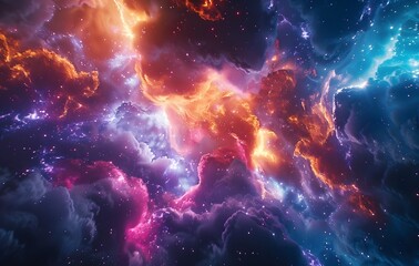 Sticker - Cosmic Nebula with Vivid Colors and Lighting