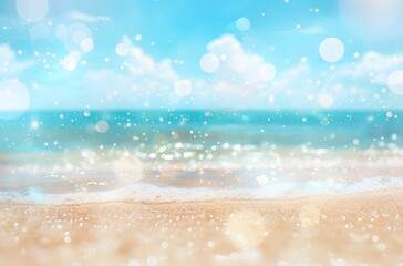 Wall Mural - boho beach background with bokeh lights