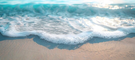 Wall Mural - Blurred Beach Background with Sea Foam