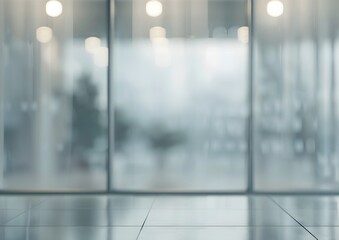 Sticker - Blurred Modern Office Interior with Glass Windows