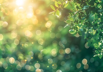 Canvas Print - Abstract Green Nature Bokeh Background