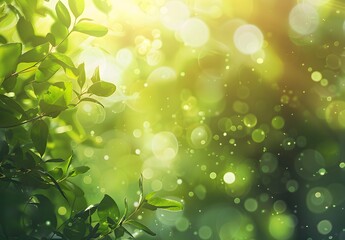 Poster - Abstract Green Nature Bokeh Background