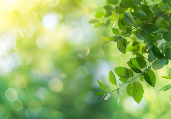 Poster - Blurred Green Spring Background With Bokeh