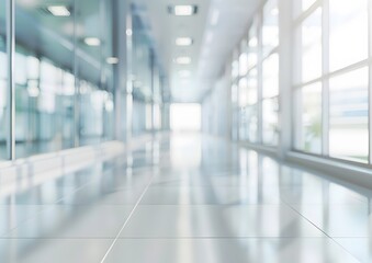 Poster - Blurred Office Interior Background with Windows