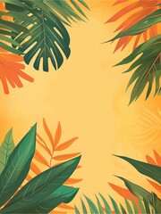 Tropical palm leaves background in a vibrant green design, perfect for a summer vibe with a floral and nature-inspired feel.