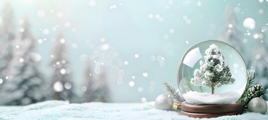 Sticker - Christmas Snow Globe with Winter Wonderland Scene