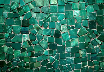 Wall Mural - Emerald Green Mosaic Tile Wall Texture