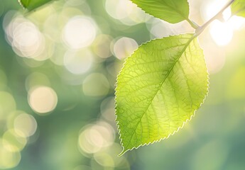 Poster - Green Leaf Bokeh Background - Tranquil Nature