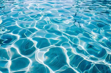 Canvas Print - Sparkling Blue Water Pool Surface Texture