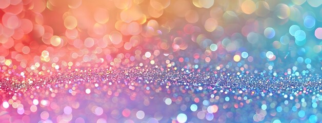 Wall Mural - pastel rainbow glitter bokeh background