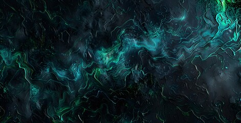 Wall Mural - Abstract Green & Blue Neon Marble Texture