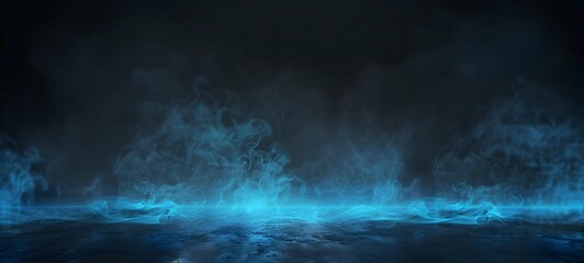 Wall Mural - abstract blue smoke minimalist background