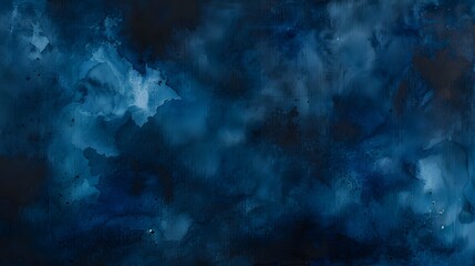 Wall Mural - Dark Blue Watercolor Background - Moody & Atmospheric