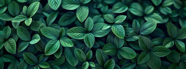 Poster - Seamless Green Leaf Pattern Background