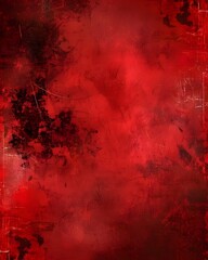 Poster - Grunge Red Texture Background with Dark Vignette